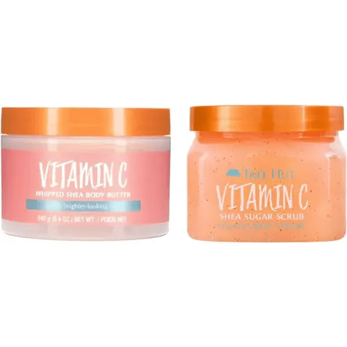 Tree Hut Vitamin C Shea Sugar Scrub And Body Lotion Set! Formulated With Certified Shea Butter, Vitamin C and Alpha Hydroxy Acid! That Leaves Skin Feeling Soft & Smooth! (Vitamin C Set),2 Piece Set