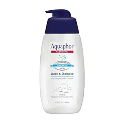 Aquaphor Baby Wash and Shampoo - Mild, Tear-free 2-in-1 Solution for Baby’s Sensitive Skin - 16.9 fl. oz. Pump