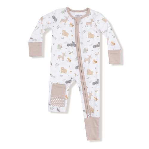 2-Way Zip Romper, Woodland Babies