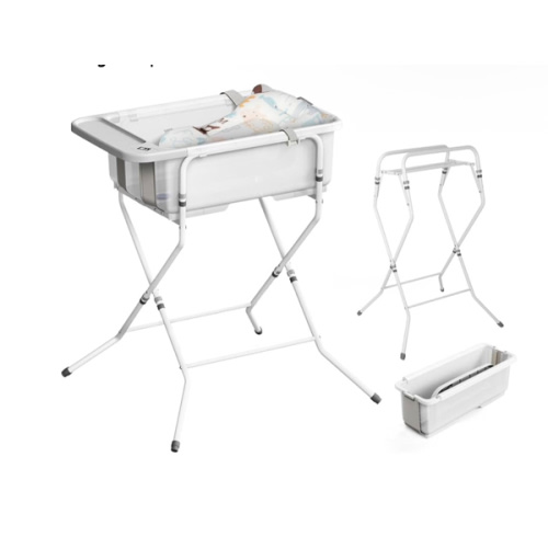 Collapsible Baby Bathtub with Stand - Large Capacity Baby Bath Tub with Thermometer & Soft Cushion | Portable Travel Newborn Infant Bathtub | Foldable Toddler Bathtub for Baby 0 to 36 Months