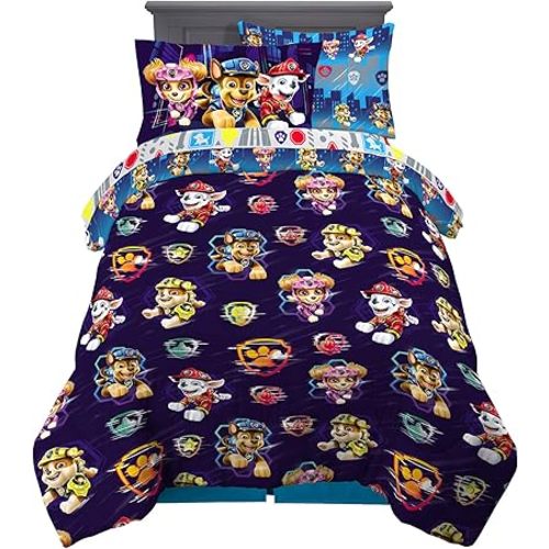 Franco Kids Bedding Super Soft Comforter and Sheet Set with Sham, 5 Piece Twin Size, Paw Patrol Movie