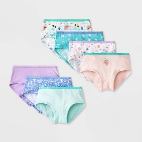 Toddler Girls' 7pk 'Fruit' Briefs - Cat & Jack™ 2T-3T: Cotton Knit, Low Rise, Full Waistband Elastic