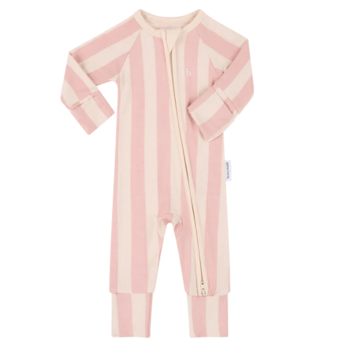 SoftLuv Onesie - Pink Musk Stripe