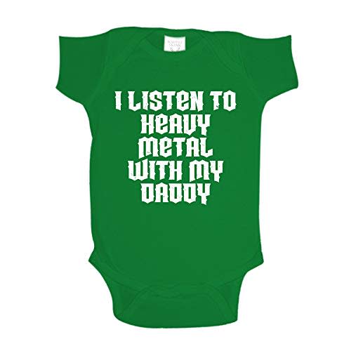 I Listen to Heavy Metal with My Daddy Baby One Piece or Toddler T-Shirt