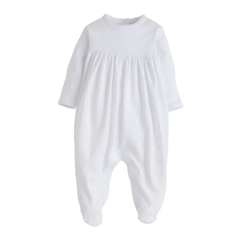 Welcome Home Layette Footie in White | Over The Moon