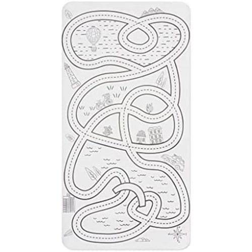 Lila Mae Baby Changing Mat - Wipeable, Portable Changing Pad, Travel Changing Mat for Baby or Small Toddler - Faux Leather (Race Track)