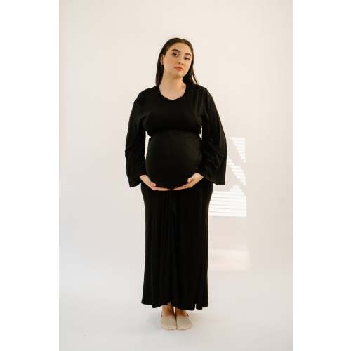 Nadia Labor & Postpartum Gown in Black – Lila
