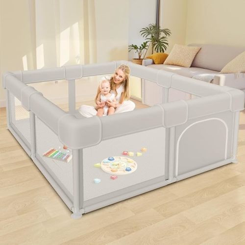 Besuhot Baby Playpen Baby Playard, Play Pen for Babies and Toddlers with Gate, 50x50 Fence, Sturdy Safety Playpen, Indoor & Outdoor Kids Activity Center