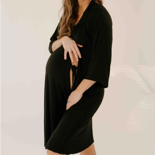 Lila Labor & Postpartum Gown in Black