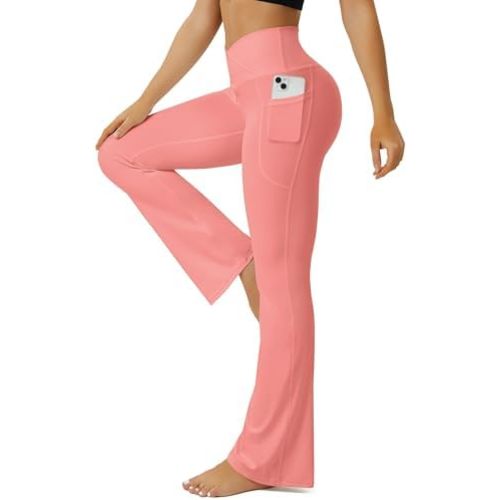 FOHOFO Yoga Pants Women, Flare Leggings for Women with Pockets Crossover High Waisted Bootcut Yoga Pants