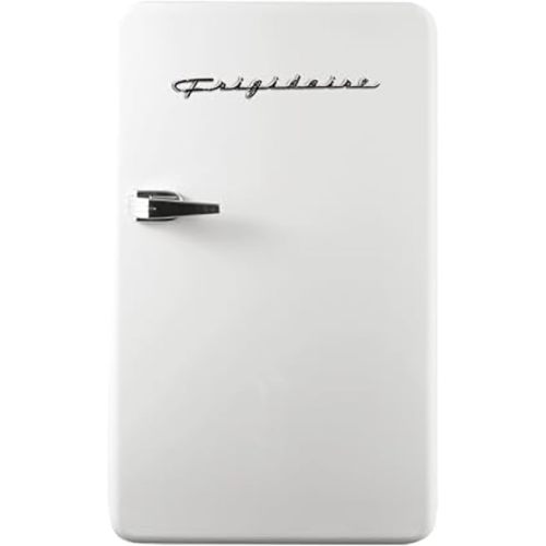 Frigidaire Retro Compact Refrigerator with Chiller, 3.2 cu ft Countertop Fridge, Built-In Bottle Opener, Rounded Corners, Premium, for Office, Bedroom, Dorm Room, Cabin, 18.5D x 20W x 31.5H (White)