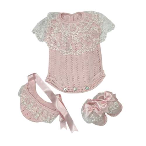 Eleanor Pink Romper 3-Piece Set