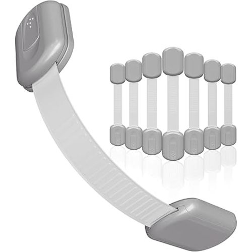 Baby Proofing Child Safety Locks (8 Pack) by Skyla Homes - The Safest, Quickest and Easiest 3M Adhesive Cabinet Latches, No Screws & Magnets, Multi-Purpose for Furniture, Kitchen, Ovens, Toilet Seats