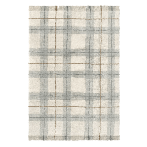 WASHABLE RUG TARTAN BLUE SAGE