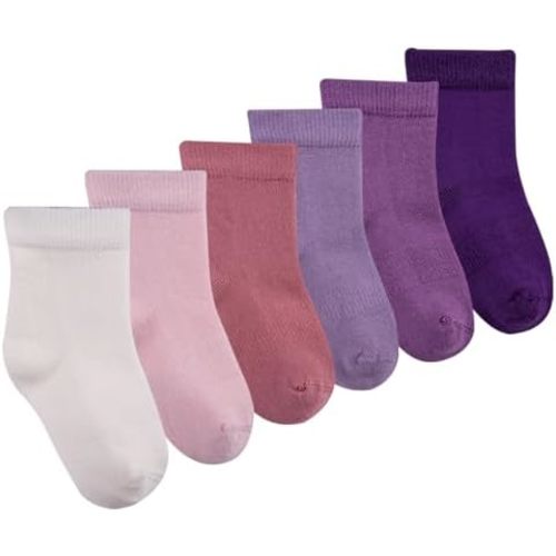 Luna Seamless-Toe Bamboo Crew Socks - Soft Eco-Friendly 6-Pack for Newborn to Toddler Boys & Girls