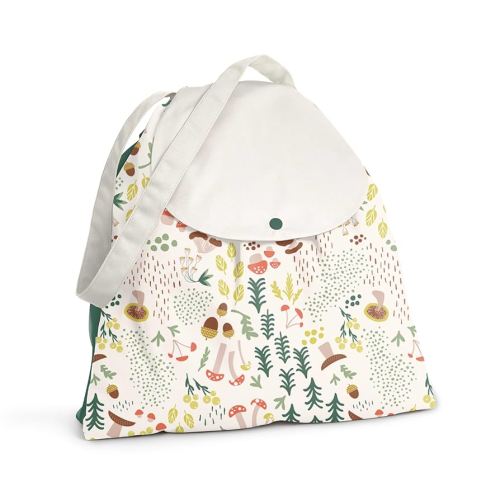 Esembly Day Bag – Reusable Wet and Dry Bag Made From Recycled Fabric With Dual Waterproof Compartments for Cloth Diapers, Swimsuits, Toiletries, and Snacks - Fantastic Fungi