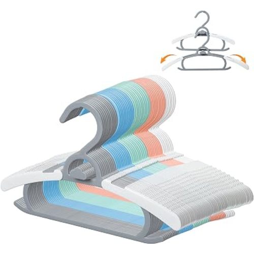 50 Pack Baby Clothes Hangers 10-14" Adjustable Kids Hangers White