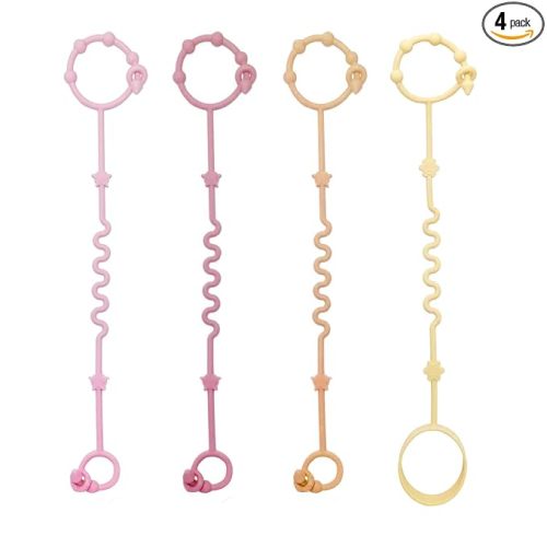 RTMOK Toy Straps for Baby, Silicone Setpacifier Clip,Applies to Car Seat Toy,Teether Toy,High Chair,Stroller Accessories,Baby Toy Clips,Cribs,Rocking Chair