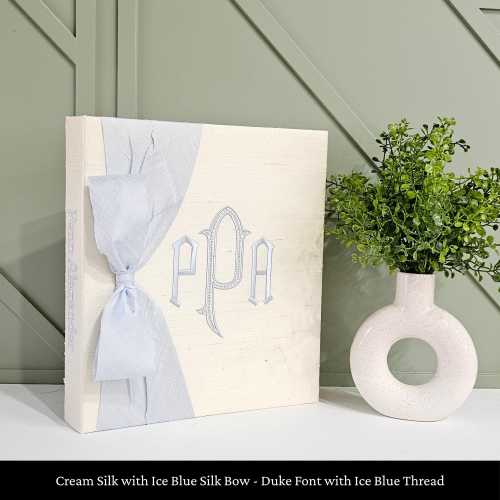 Personalized Cream Silk Photo Album, Monogrammed Keepsake, 3-Ring Binder