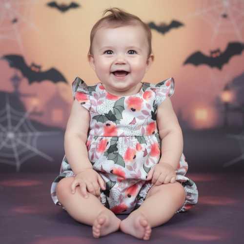 Baby goth romper, whimsy goth baby outfit, baby goth baby gift, Bats baby romper, Halloween baby costume, baby bats romper, baby goth bubble