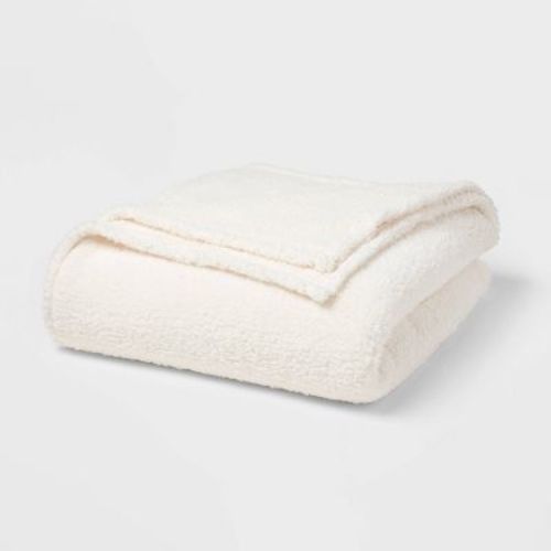 Faux Shearling Bed Blanket- Room Essentials