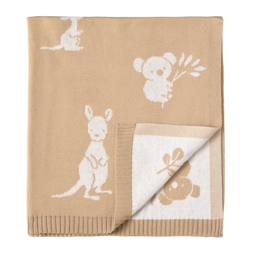 Australiana Knitted Baby Blanket