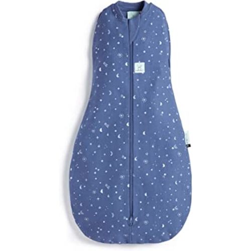 ergoPouch Cocoon Swaddle Sack 0.2 TOG - Baby Sleep Sack, Gentle Snug Fit Helps Calm Startle Reflex, Ideal for Arms In/Out Sleeping, Soft Breathable Fabric for Better Sleep (0 Months, Night Sky)