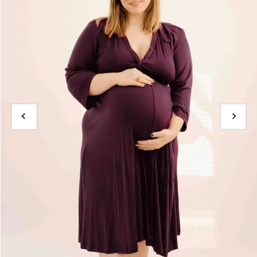 Lila Labor & Postpartum Gown in Plum