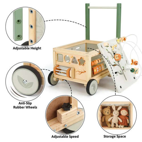 Joyreal Baby Walker - Montessori Push Toy with Non-Slip Wheels