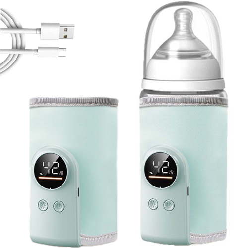 Portable Bottle Warmer,AI Precise Temperature Control ,Fast-Heating ,Comfortable Baby Feeding on The Go,Waterless Warming Milk Adjustable Size