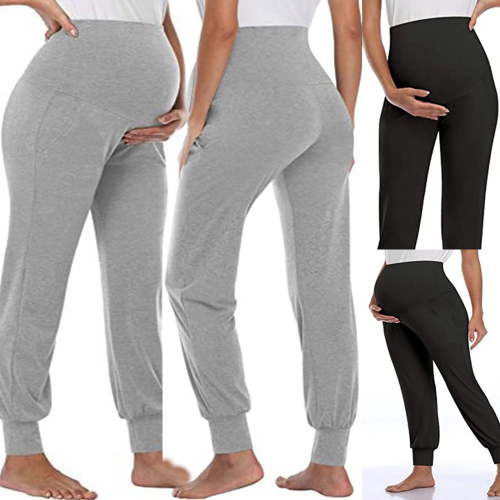 Tejiojio Maternity/Labor/Nursing Clothing Clearance Women Maternity Solid Color Trousers Over The Belly Pregnancy Yoga Sports Clothes Long Pants