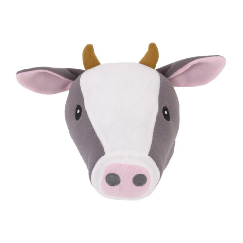 Harper Orchard Little Love by NoJo Plush Fleece Grey and White Cow Head Wall Décor | Wayfair