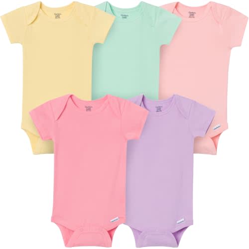 Gerber Baby Boys & Girls 5-Pack Solid Onesies Bodysuits