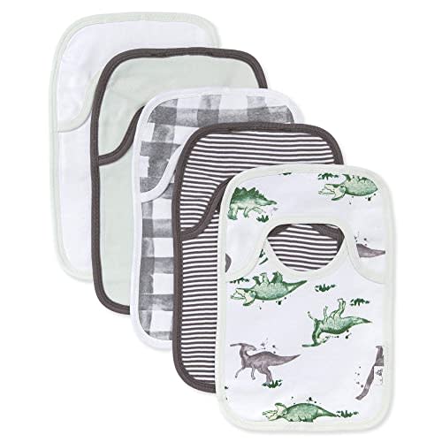 Burt’s Bees Baby Unisex Baby Bibs, Lap-Shoulder Drool Cloths, 100% Organic Cotton with Absorbent Terry Towel Backing Bibs