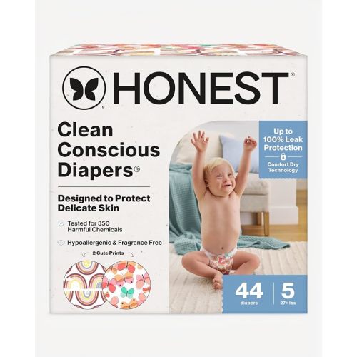 The Honest Company Daytime Diapers, Wingin' It, Size 5, 44 Count