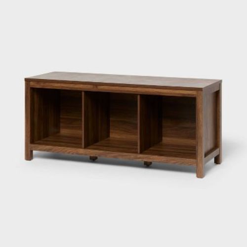 13" 3-Cube Horizontal Shaker Style Cube Storage Walnut - Brightroom™