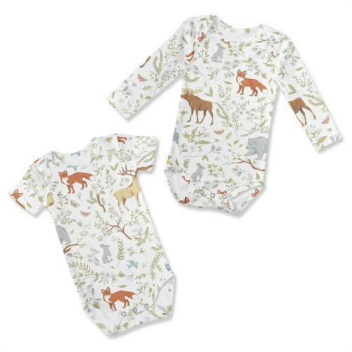 Woodland Toile 0-6M Baby Clothes Bodysuits - 2 Pack Set Boy or Girl Gender Neutral Unisex by Sweet Jojo Designs