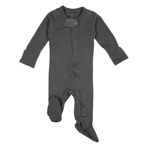 Gray | Organic Zipper Footie – L'ovedbaby