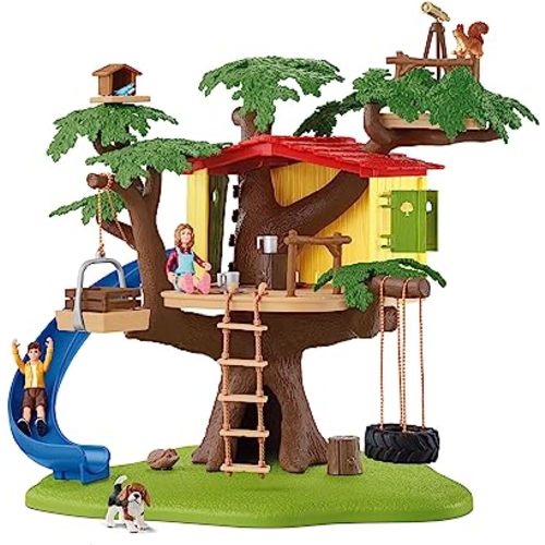 Schleich Farm World Adventure Tree House 28-piece Playset for Kids Ages 3-8, 5.91x6.3x7.09inch