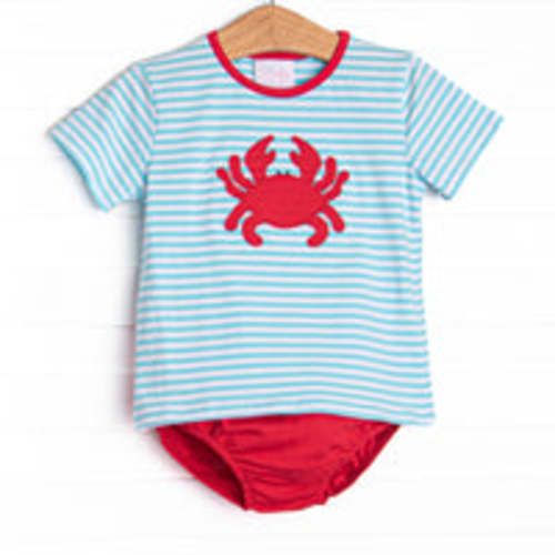 Cutest Crab Diaper Set, Blue – Stitchy Fish