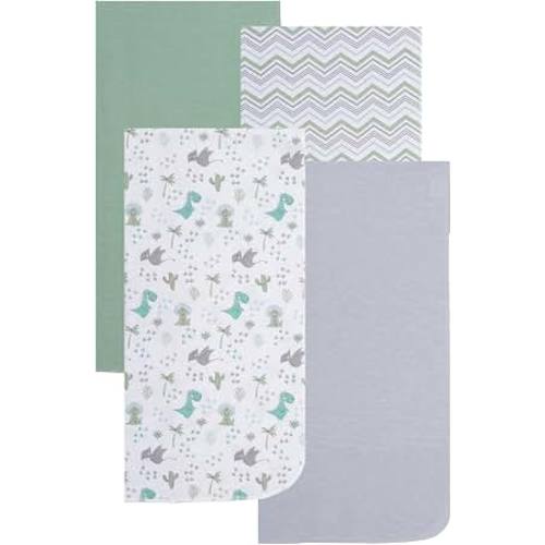 Amazon.com: EVERYDAY KIDS 4 Pack Soft Flannel Receiving Blanket Set for Boys; Green/Gray Baby Swaddle Blankets for Newborn Nursery with Baby Dinosaurs, Chevron Striped Pattern, Solids