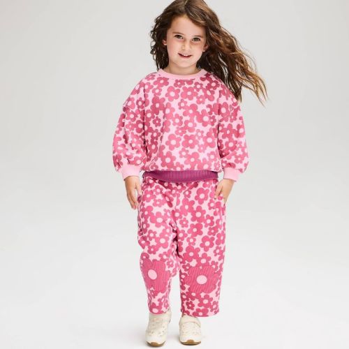Baby Girls' Floral Fleece Top & Pants Set 2pc - Cat & Jack™ Pink 12M