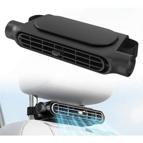 New Upgraded Car Seat Back Fan, Dual Airflow Bladeless Cooling Fan For Baby Rear Facing, 3-speed Quiet USB Backseat Headrest Fan Fits SUV Sedan Trucks, Keeps Driver, Passengers, Kids & Pets Cool