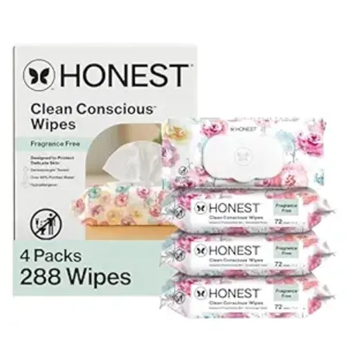 The Honest Company Hypoallergenic Multi-Use Baby Wipes for Sensitive Skin, Rose Blossom, 288 Count