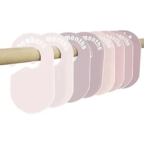 8 Pack Baby Closet Dividers – Pure Green Nursery Organizer for Baby Clothes 0-24 Months, Closet Size Markers, Baby Clothing Organizer for Nursery (blush)