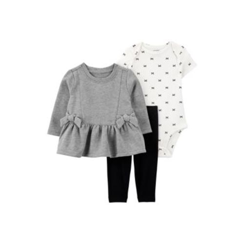 Baby Girls 3 Piece Top and Bodysuit with Pants Set