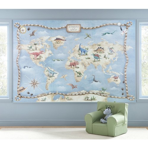 Dinosaur Map Mural (108"x 72")