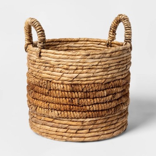 Large Natural Woven Round Basket - Threshold™: Off-White Decorative Blanket Basket, Abaca, Renewable Material