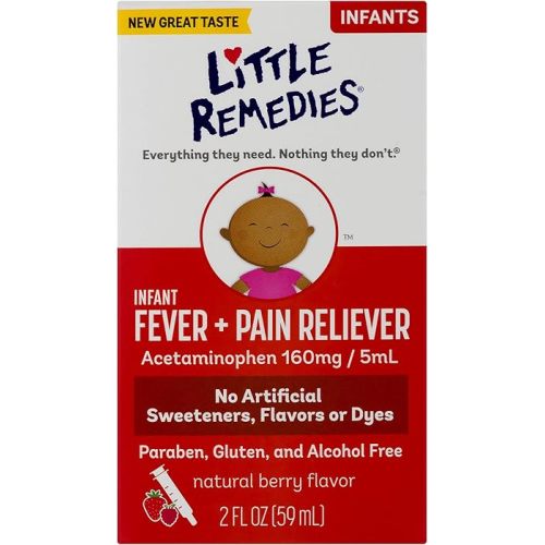 Little Remedies Infant Fever & Pain Reliever | Natural Berry Flavor | 2 FL OZ | 2 Pack