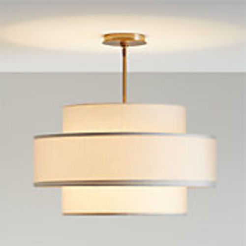 Reese Natural Linen 22" Kids Semi-Flush Mount Ceiling Light + Reviews | Crate & Kids